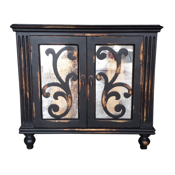 Cassidy Nightstand  Vintage Black Gold