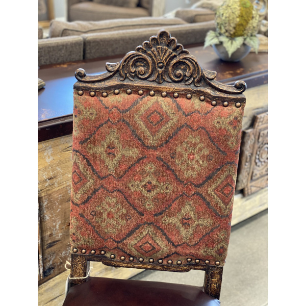 Maggie Dining Chair Rust Fabric Print - Image 4