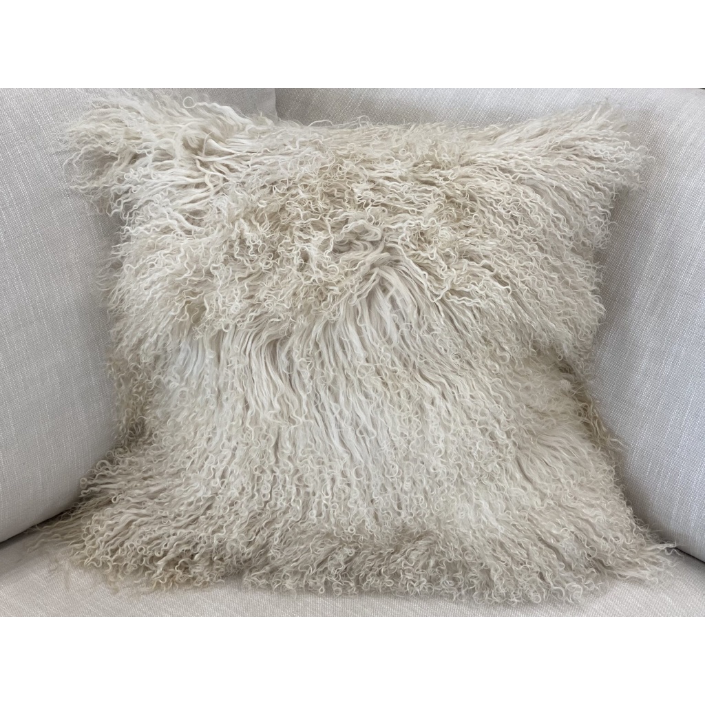 Luxury Tibetan Fur Pillow 20x20 Beige Luxuria