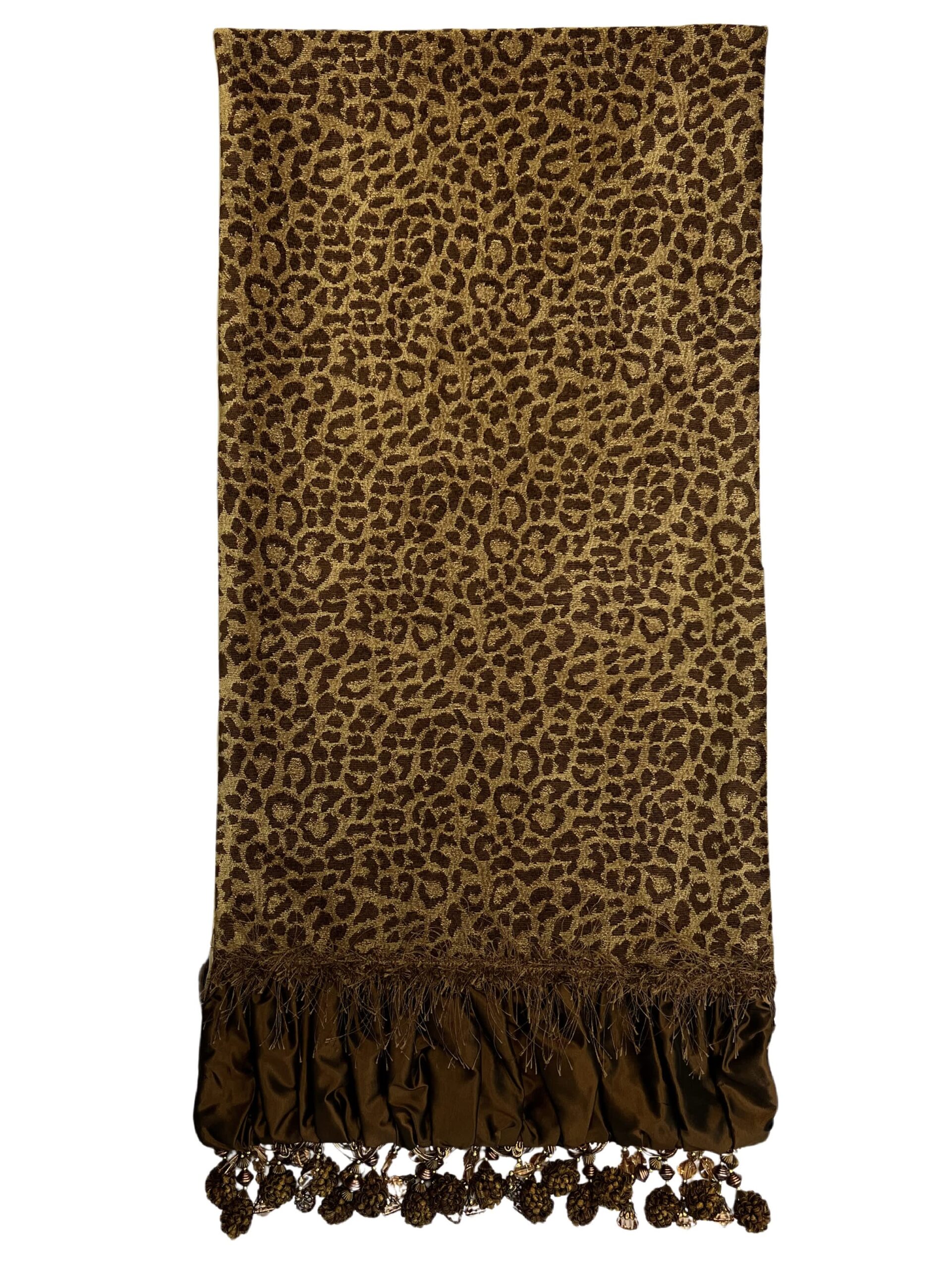 Chocolate Brown Leopard Table Runner - Luxuria