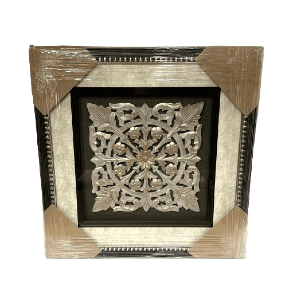 Gray Scroll Wood Piece with Crystals - Luxuria