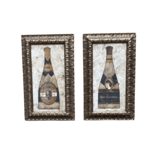 Champagne Bottles Set of 2 with Crystals
