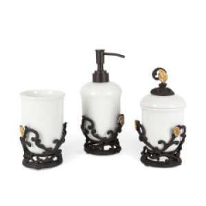 Gold Leaf 3-Piece Vanity Set with Bases