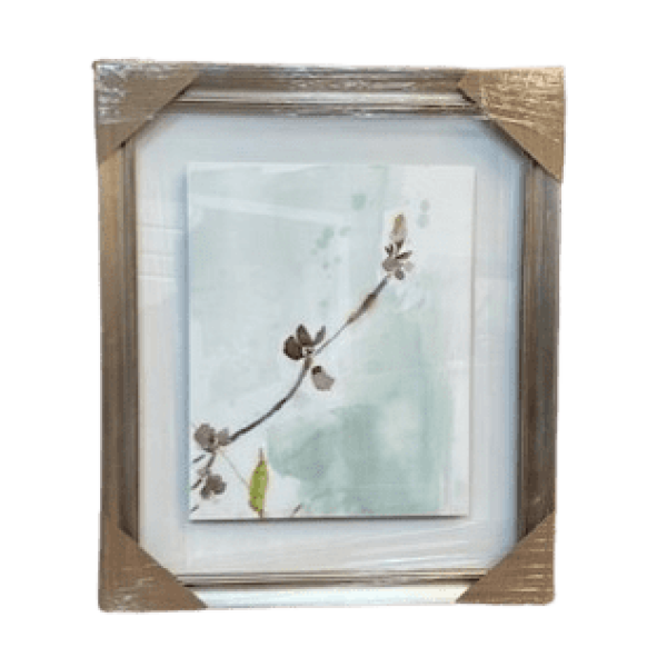 Floral with Distressed Silver Frame