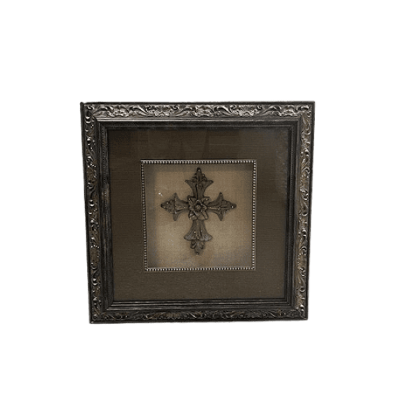 Taupe Cross with Crystals