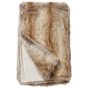 Luxury Light Brown Fox Faux Fur Throw