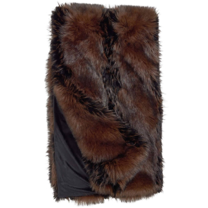 Luxury Brown Fox Faux Fur Throw