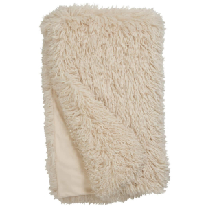 Luxury Cream Mongolian Faux Fur Throw