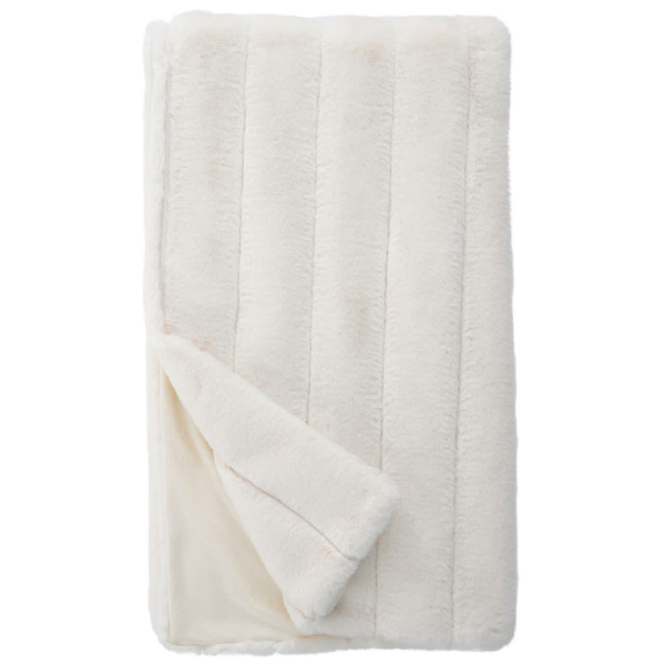 Luxury Ivory Faux Fur Throw