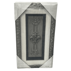 Large Gray Panel with Fleur de Lis and Crystals