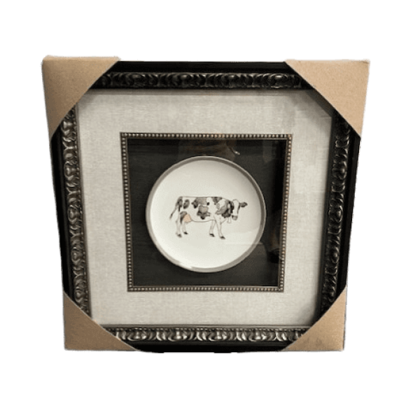 Framed Cow Plate
