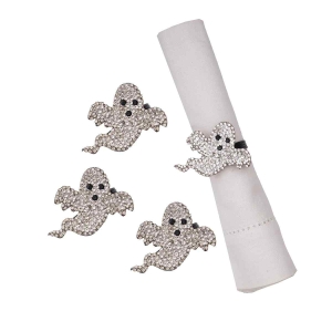 Jeweled Ghost Napkin Rings Set of 4