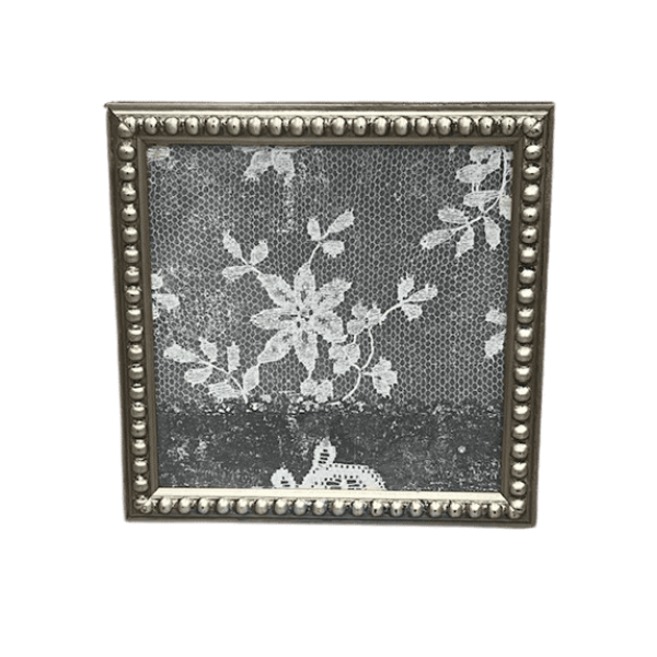 Grey and Black Floral Lace with Crystals