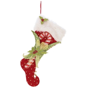 Mark Roberts Collectible Candy Cane Holly Stocking 24in