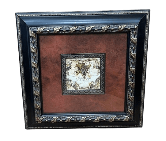 Vintage Merlot Wine Label with Crystals