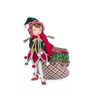 Katherine's Collection Winter Snowdrop Elf with Bag