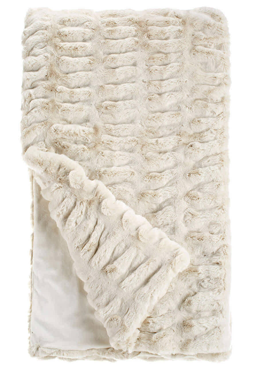 Luxury Couture Ivory Mink Faux Fur Throw 60x72