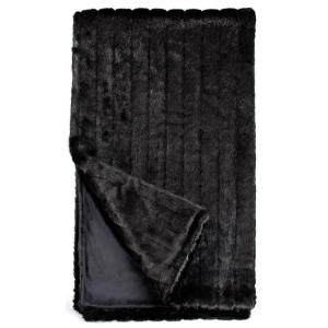 Luxury Black Mink Faux Fur Throw 60x72