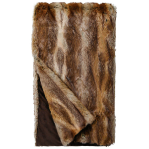 Luxury Brown and Tan Faux Fur Throw 60x72