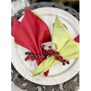 Red and Green Reversible Christmas Napkins Set of 4