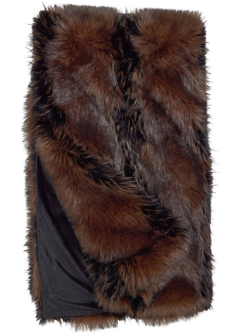 Luxury Brown Fox Faux Fur Throw 60x72