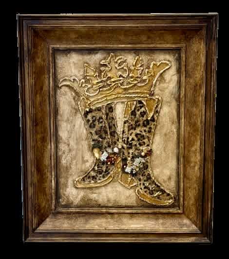 Michelle Butler Designs Jeweled Leopard Cowgirl Boots -2