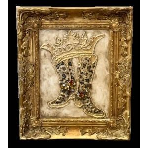 Michelle Butler Designs Jeweled Leopard Cowgirl Boots -1