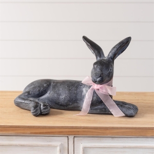 Distressed Black Cottage Bunny Laying Down