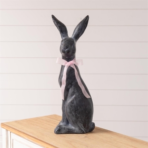 Distressed Black Cottage Bunny Standing