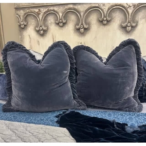 Silk Velvet Smoke Blue Pillow 30x30