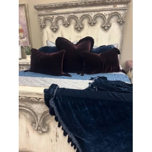 Silk Velvet Wine Pillow Standard Size with Velvet Tie Tassels