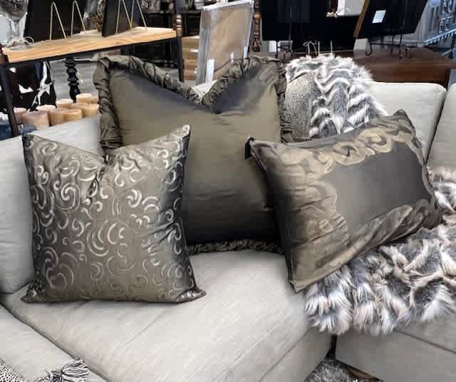 Bronze Silk Taffeta Pillow 30x30 - Image 2