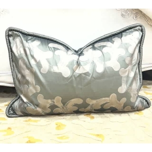 Gun Metal Hand Painted Silk Taffeta Pillow Sham Standard