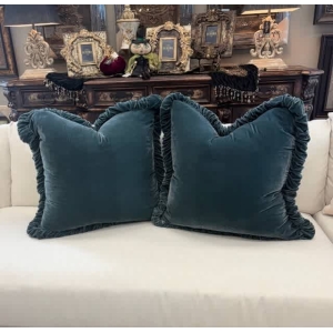 30x30 Teal Silk Velvet Pillow Sham